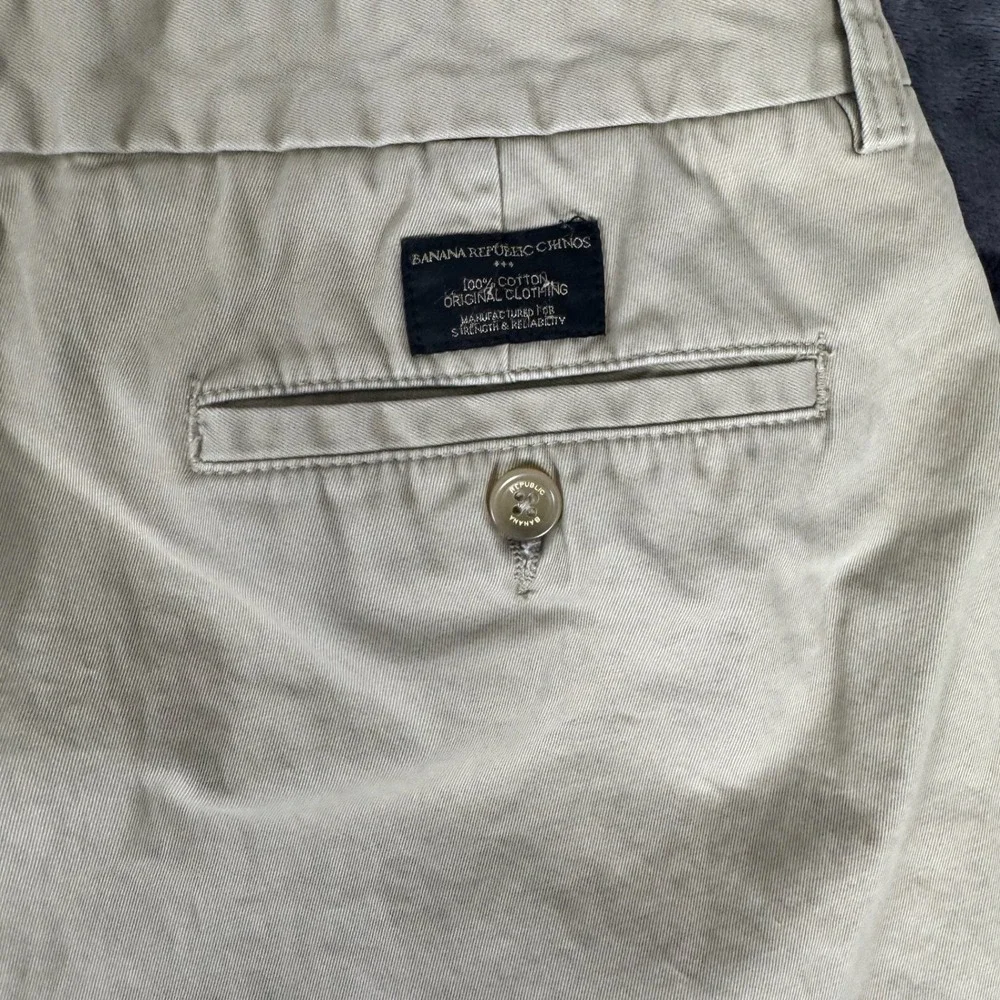 Banana Republic Chino Pants Mens 35x32 Tan Relaxed Fit Dawson Khaki Cotton